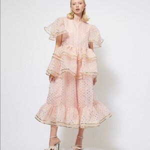 SOLD- Sister Jane Pink Organza Tiered India Dress XS